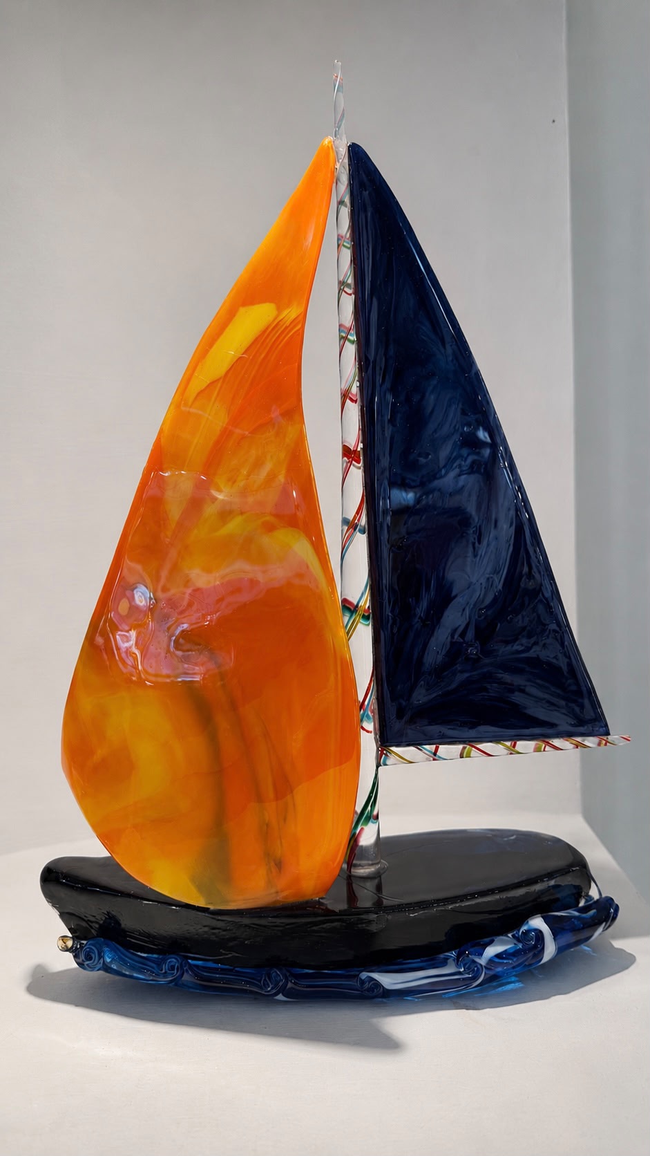 Hand Blown Glass Sailboat - Image 4