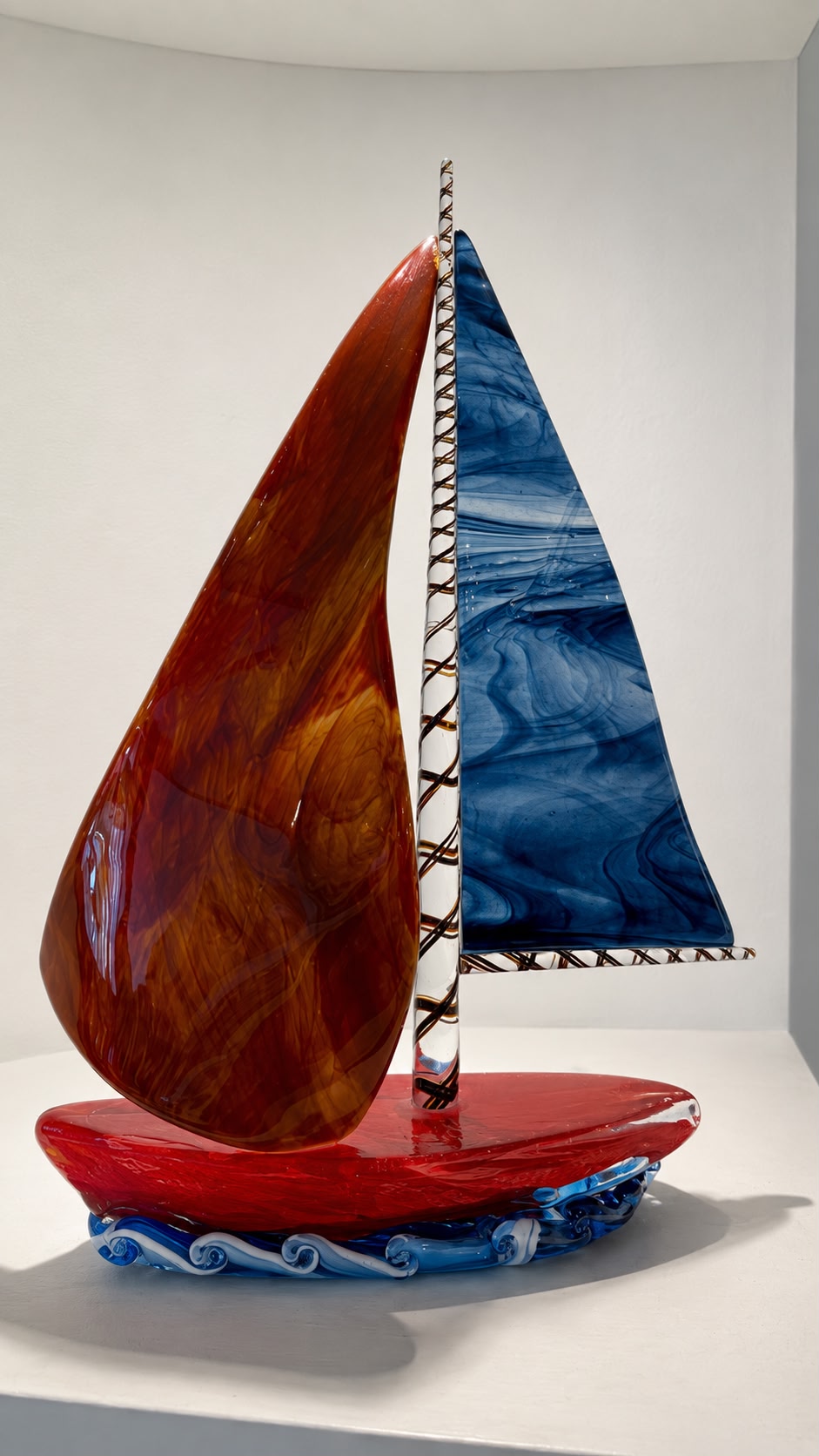 Hand Blown Glass Sailboat - Image 5