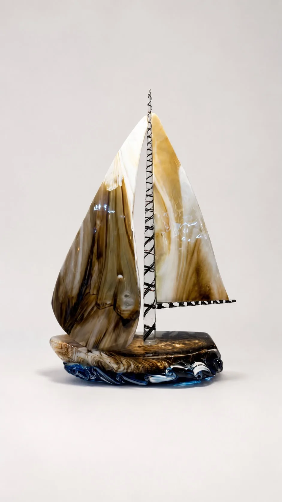 Hand Blown Glass Sailboat - Image 2
