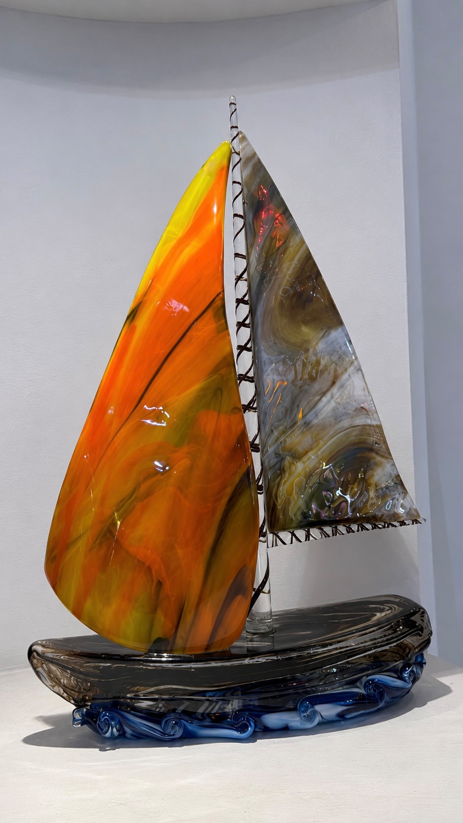 Hand Blown Glass Sailboat - Image 3