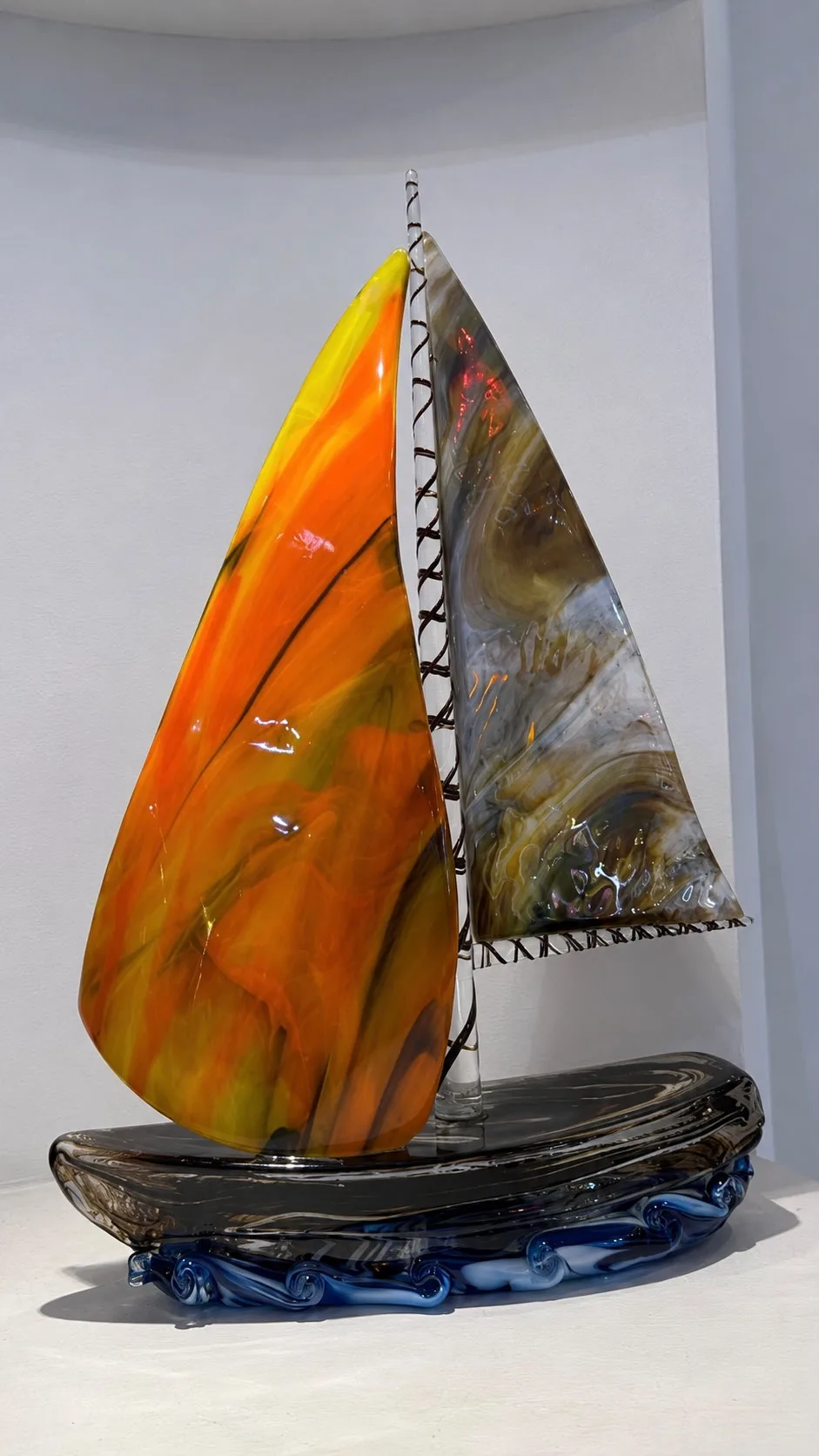 Hand Blown Glass Sailboat - Image 3