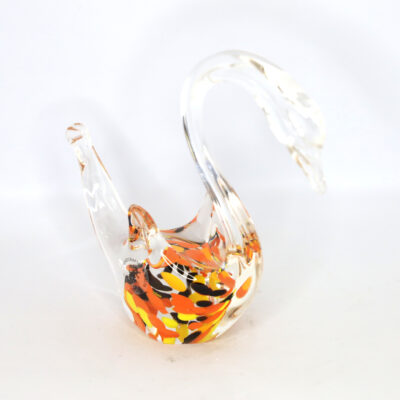 Hand Blown Glass Swan Ornament