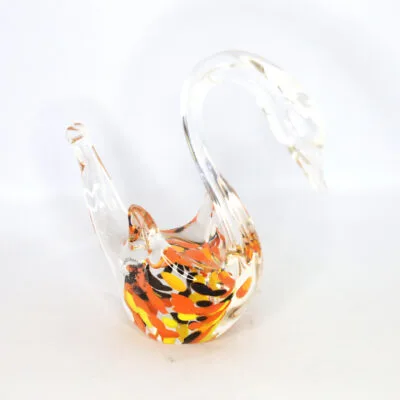 Hand Blown Glass Swan Ornament