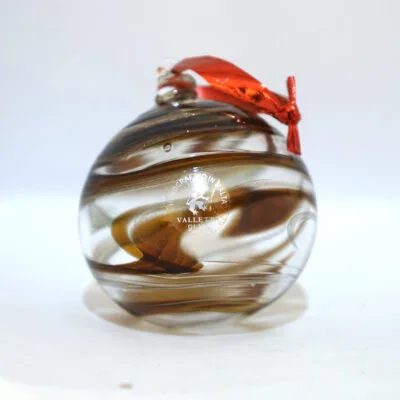 Small Round Bauble — Brown Swirl