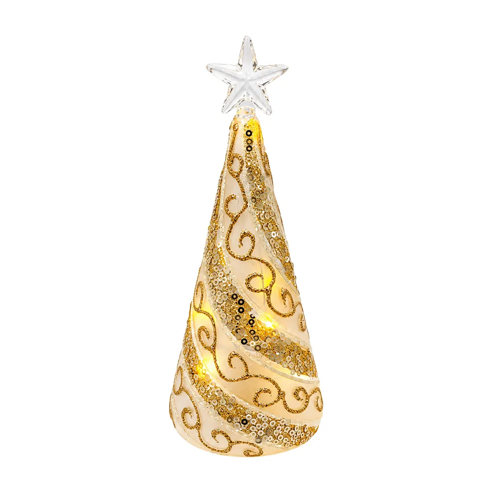 Light-Up Gold Swirl Ornament - Image 2