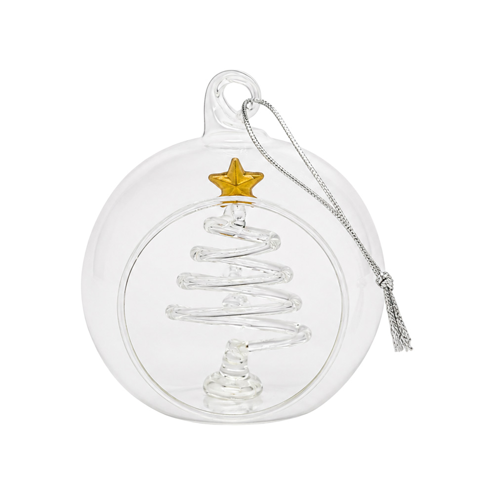 Clear Glass Christmas Bauble - Image 3