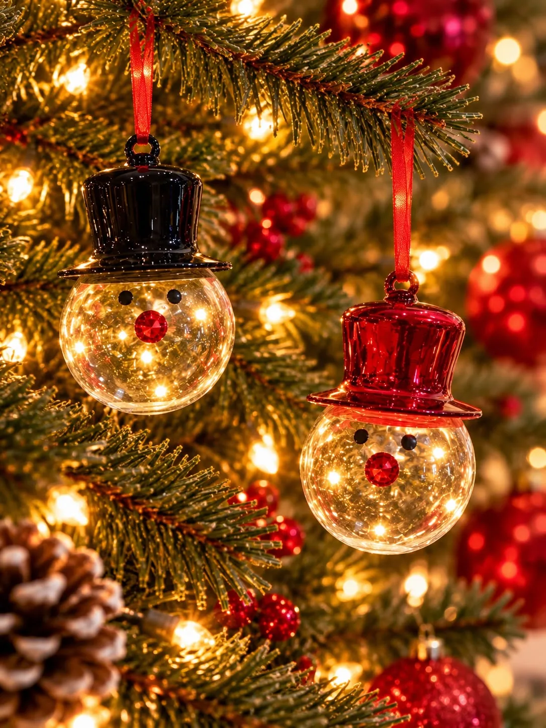 Snowman Glass Christmas Bauble