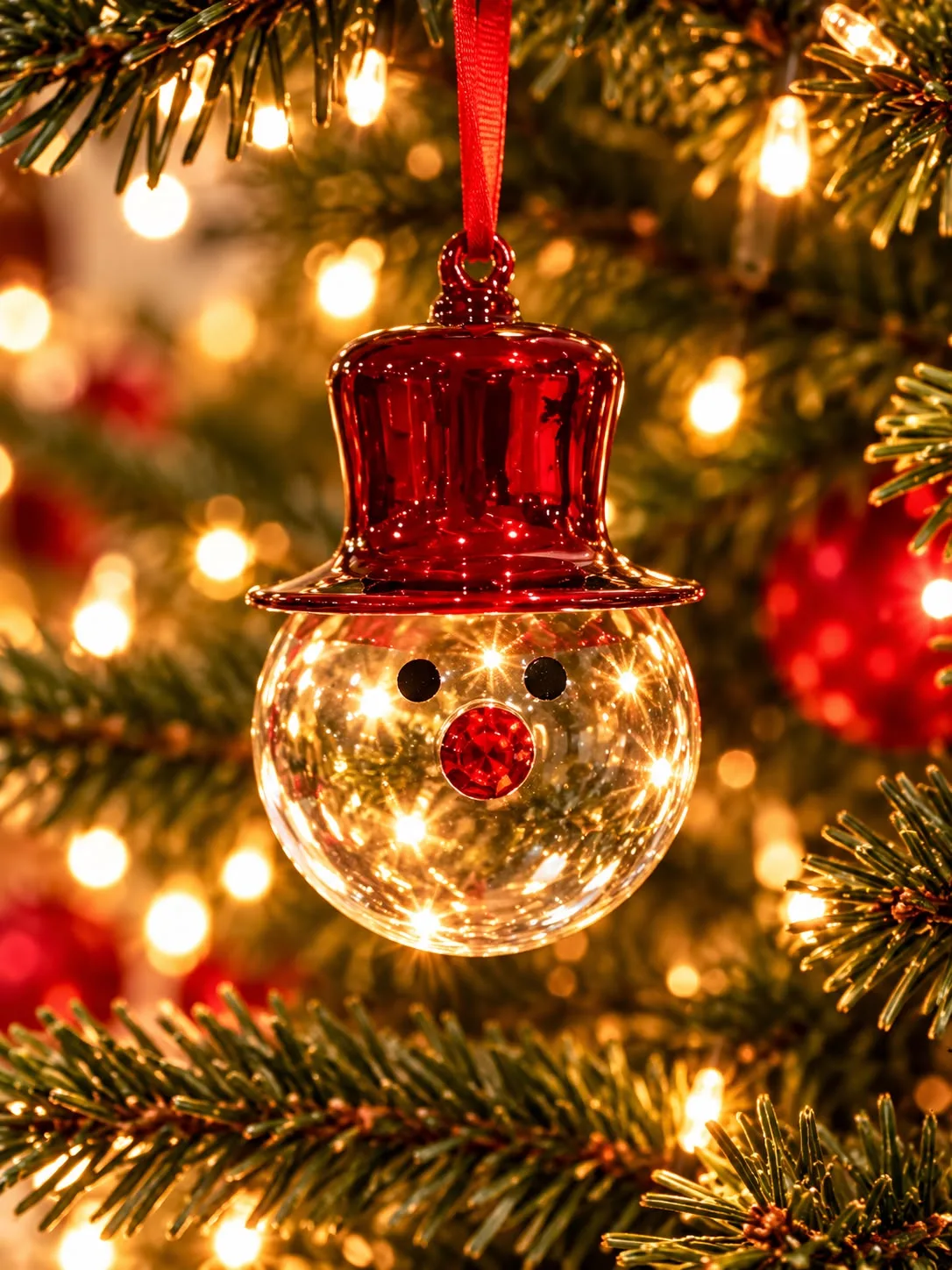 Snowman Glass Christmas Bauble - Image 3