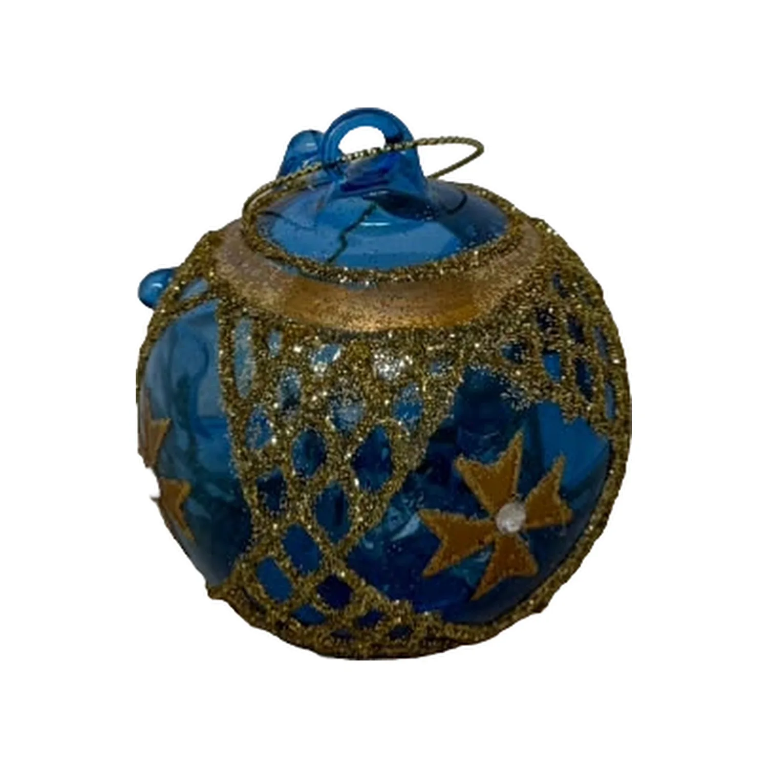 Gold Filigree Glass Christmas Bauble - Image 4