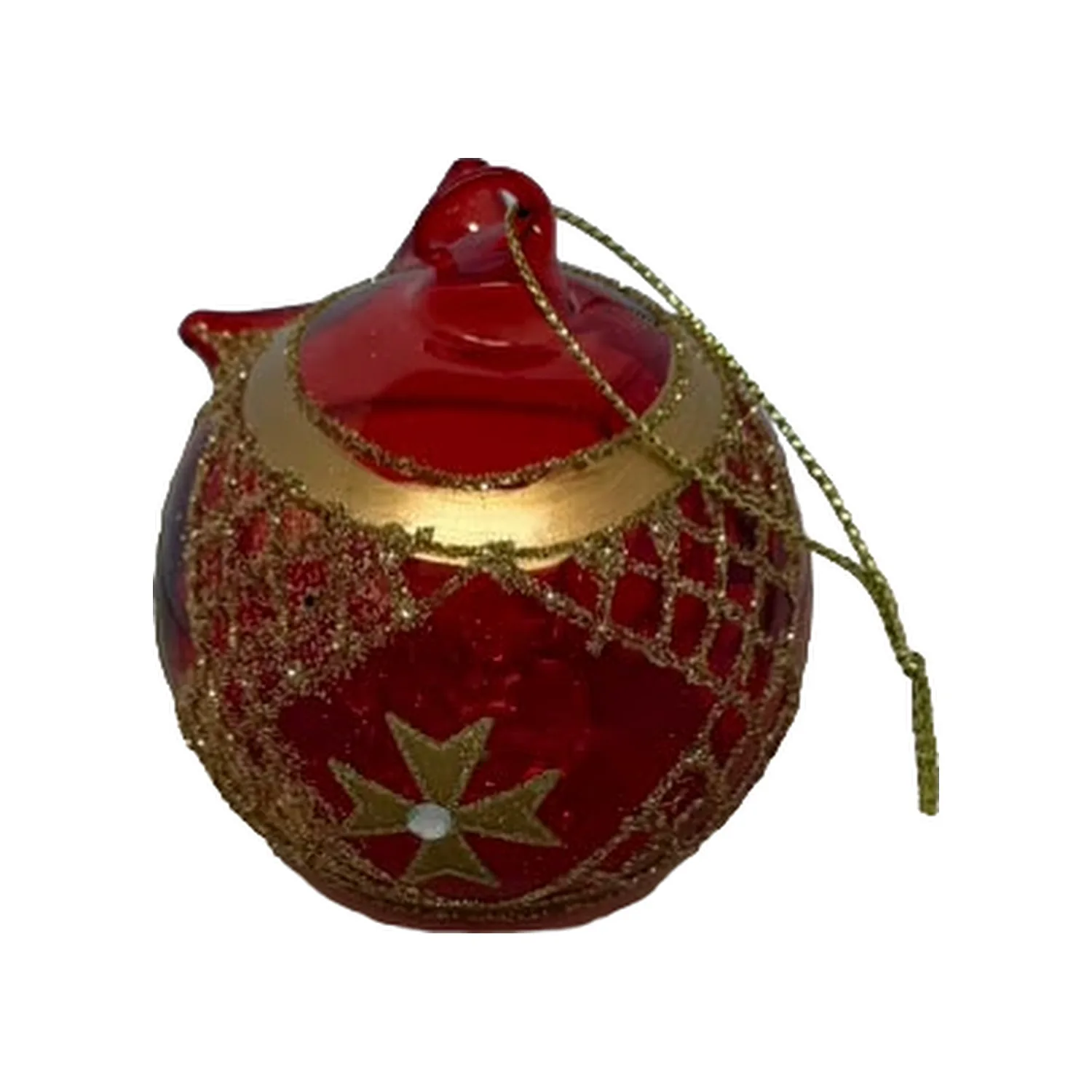 Gold Filigree Glass Christmas Bauble - Image 2