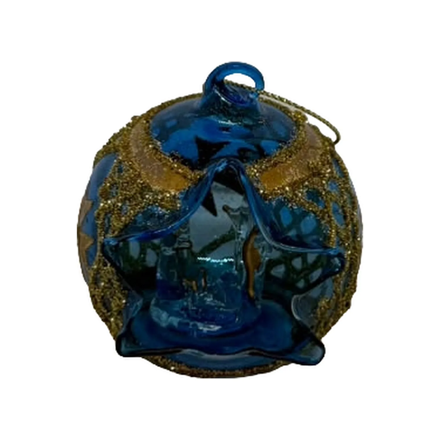 Gold Filigree Glass Christmas Bauble - Image 5