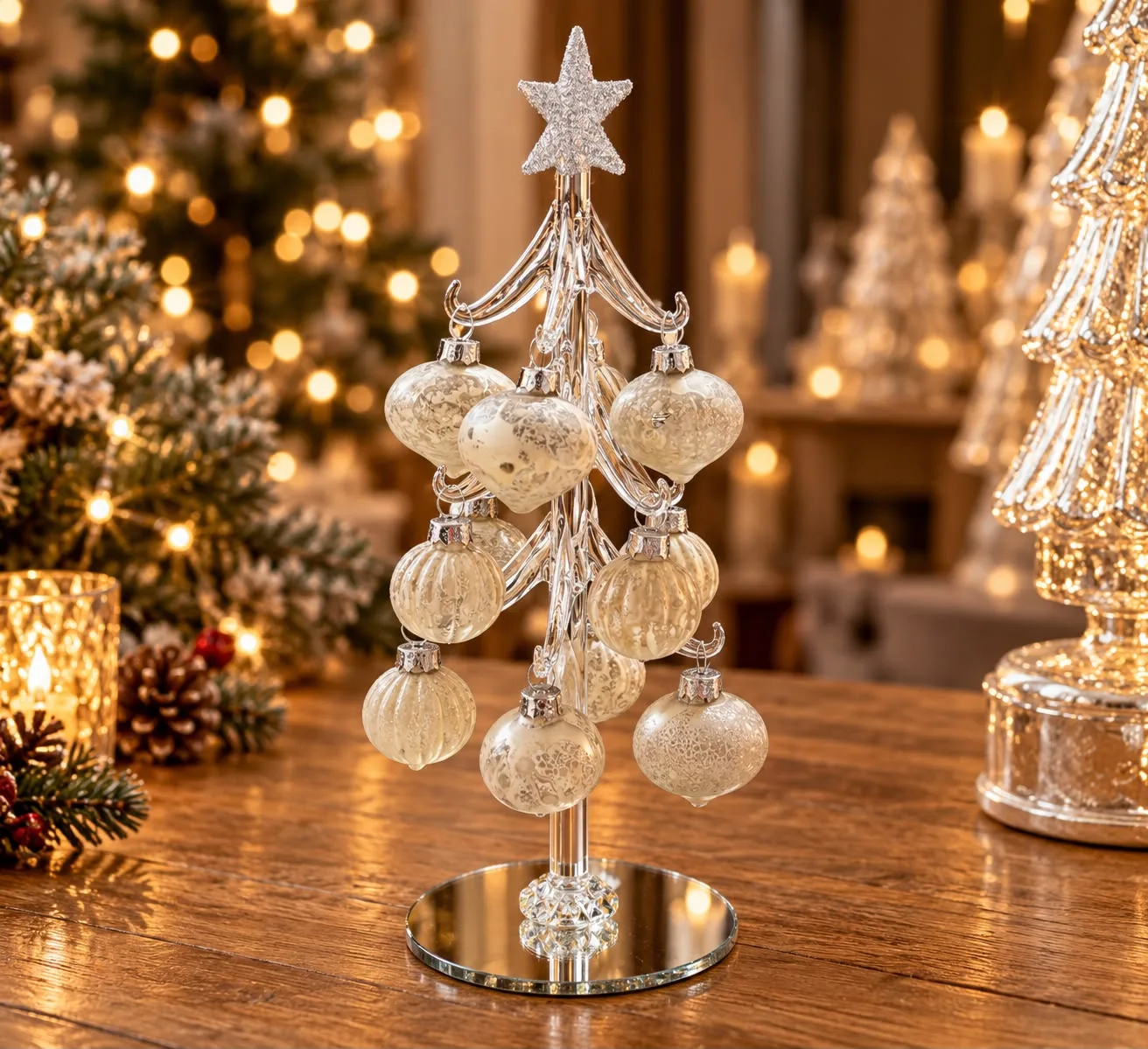 Frost Glass Bauble Tree