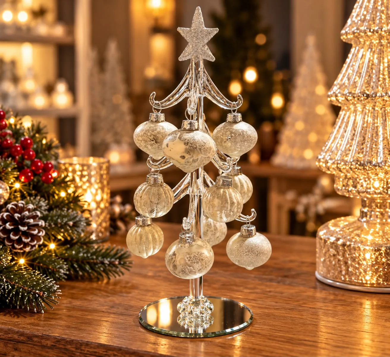Frost Glass Bauble Tree
