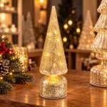 Gold Glitter LED Rotating Tree