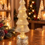 Large Silver LED Rotating Tree